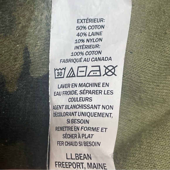 L.L. Bean Green Camouflage Long Sleeve wool blend thermal RARE camo colour way M - Picture 3 of 10